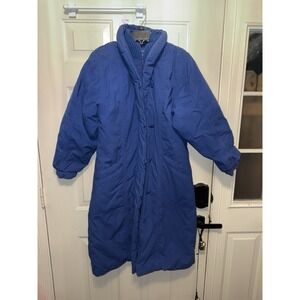 Vintage Long Blue Women's Jacket Coat Winter Warm M Juniors (WTF79)